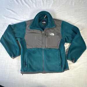 The North Face Fleece Denali Y2K Jacket Full Zip Dark Teal Gray Women’s M *FLAW*